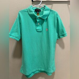 Polo by Ralph Lauren Kids Mint Green Short Sleeve Polo with Pink Pony (8)